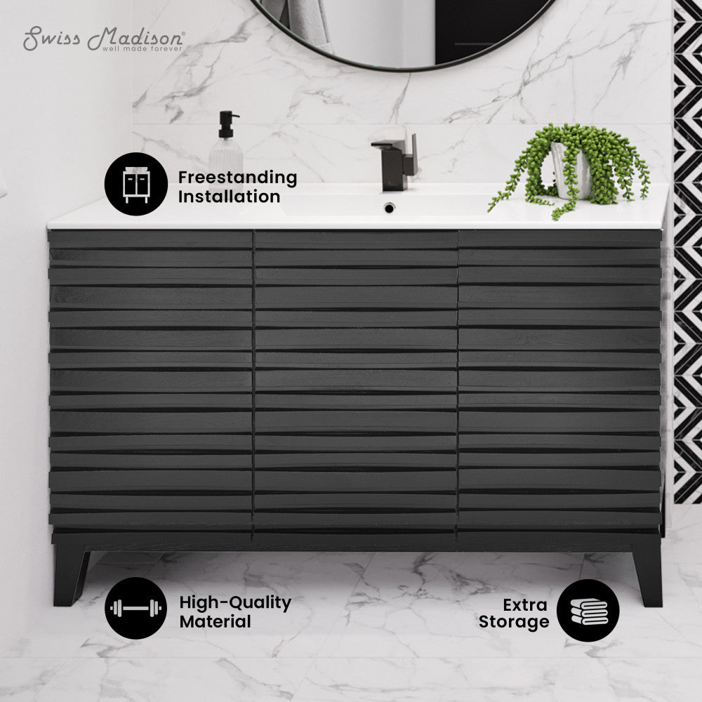 Cascade 48" Bathroom Vanity in Black