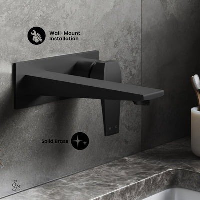 Voltaire Single-Handle, Wall-Mount, Bathroom Faucet in Matte Black