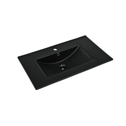 30" Vanity Sink Top in Glossy Black