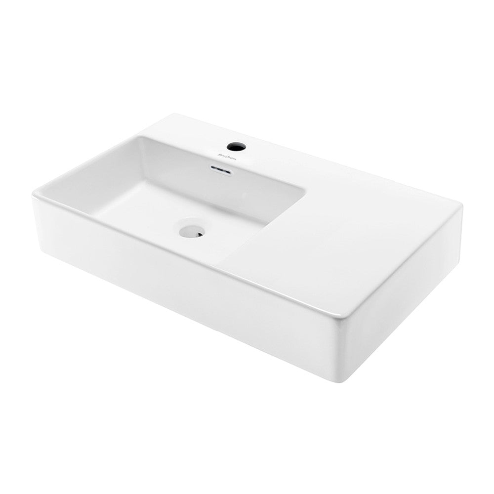 St. Tropez 30" Rectangle Wall-Mounted Sink with Left Side Faucet Mount