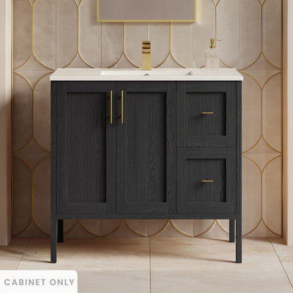 Forme 36" Modular Freestanding Bathroom Vanity Cabinet without Top in Black Oak