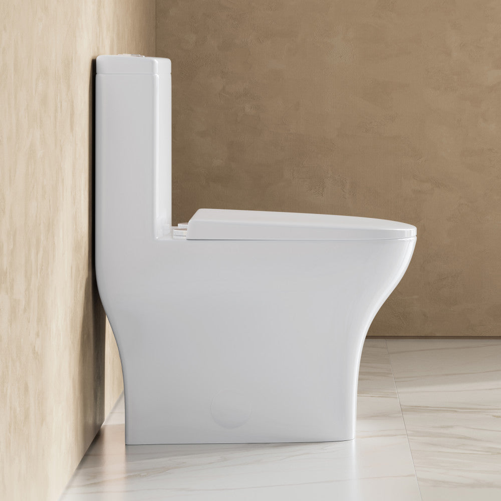 Sublime II One-Piece 10" Rough-in 1.1/1.6 GPF Dual Top Flush Round Compact Toilet in Glossy White (6 - Pack)
