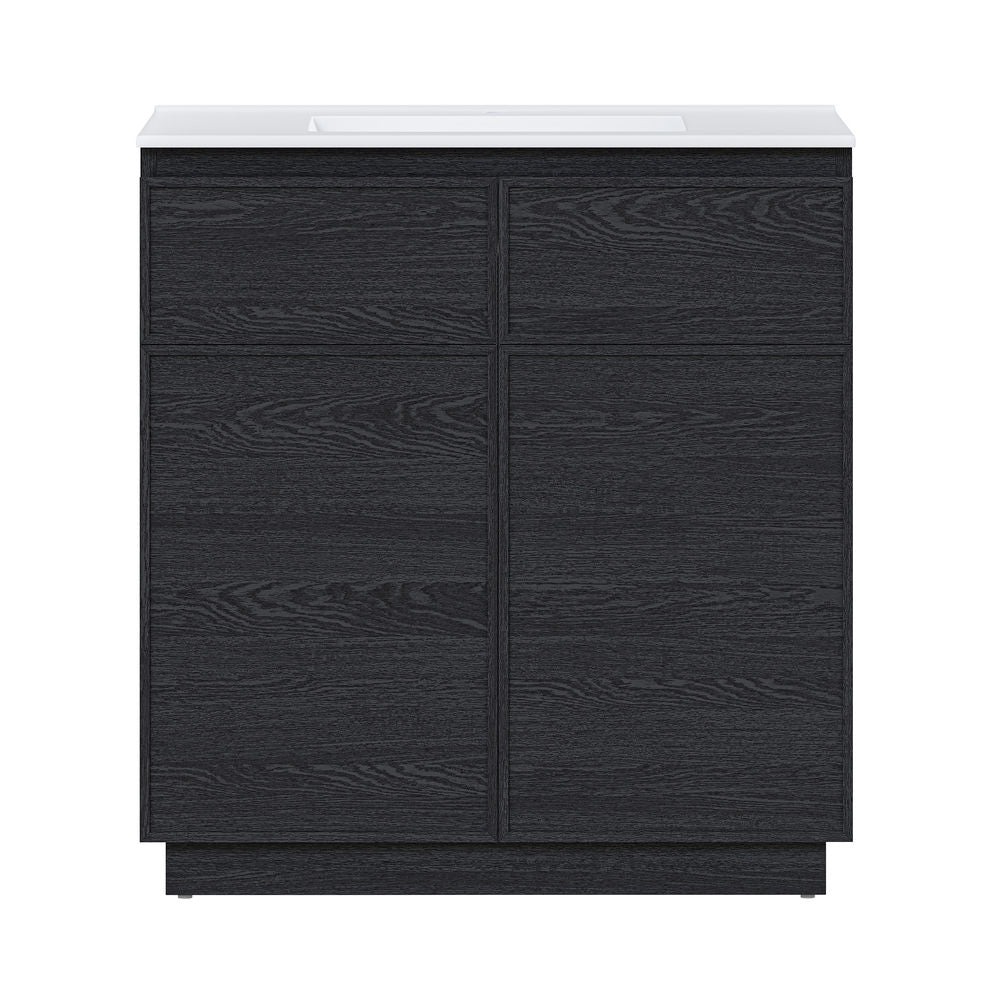 St. Tropez 36" Freestanding Bathroom Vanity in Black Oak with Sink Top