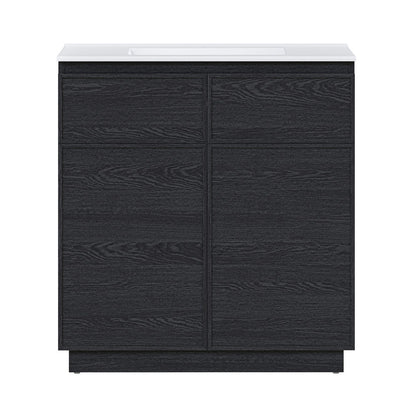 St. Tropez 36" Freestanding Bathroom Vanity in Black Oak with Sink Top