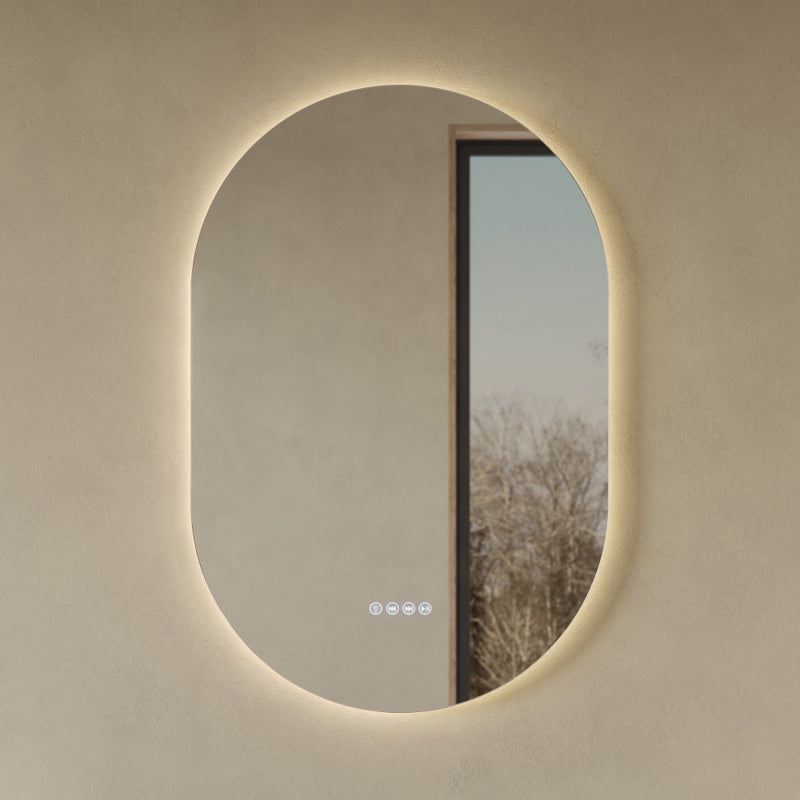 Aura 24" x 36" Pill Shaped LED Anti-Fog Smart Mirror with Bluetooth