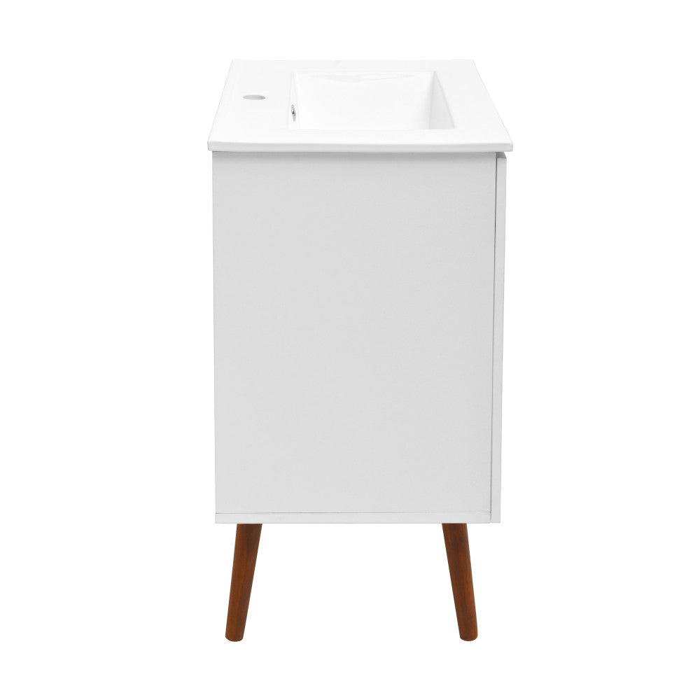 Manoir 24" Freestanding Bathroom Vanity in White with Sink Top