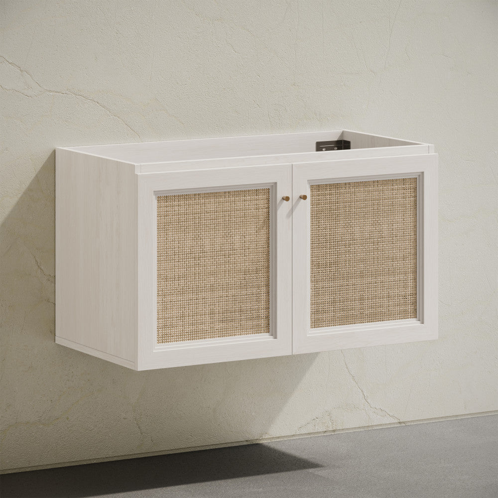 Classe 36" Wall-Mounted Bathroom Vanity in White Oak without Sink Top