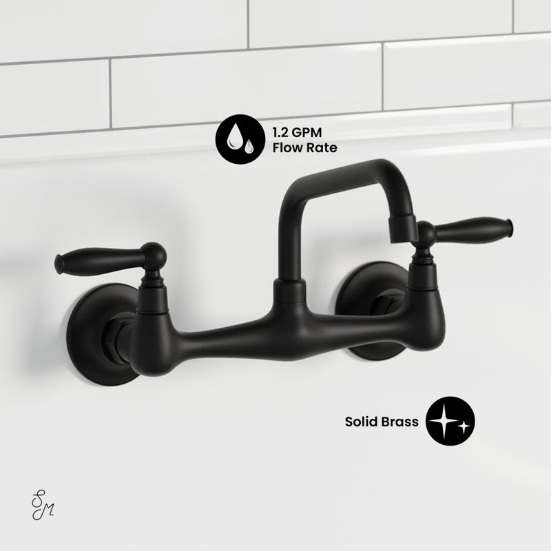 Loire Wall-Mounted Faucet in Matte Black