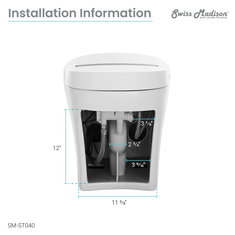 Viro Smart Tankless Elongated Toilet, Touchless Vortex™ Dual-Flush 1.1/1.6 gpf