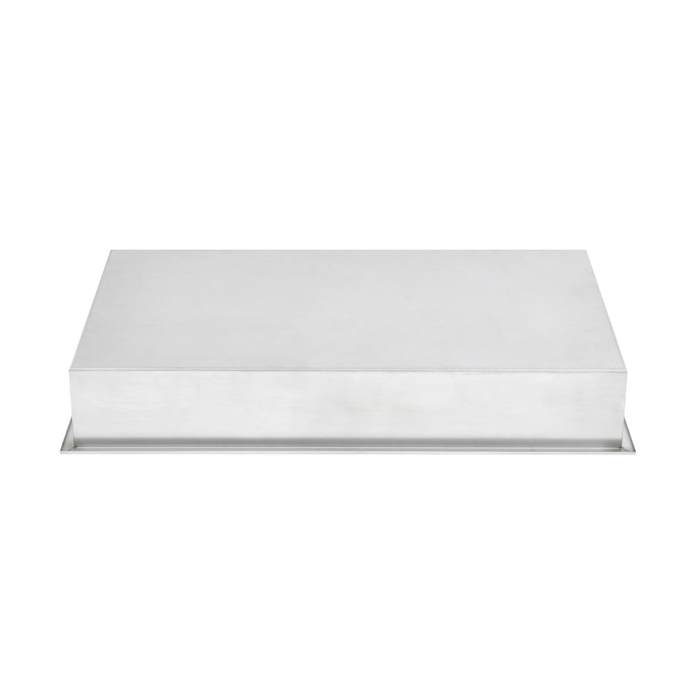 12" x 24" stainless steel single shelf shower niche in polished chrome.