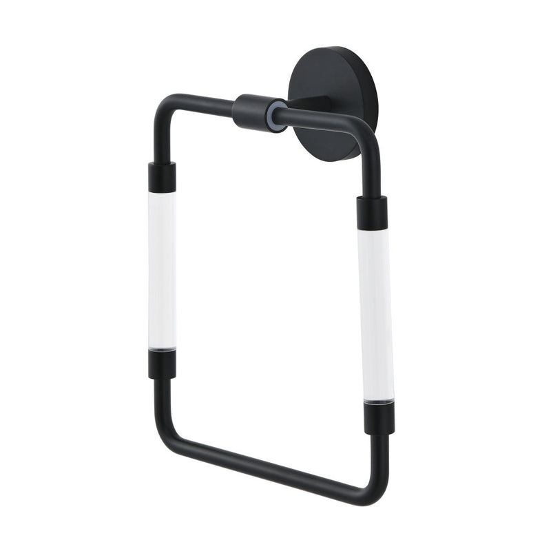 Verre Acrylic Square Towel Ring in Matte Black