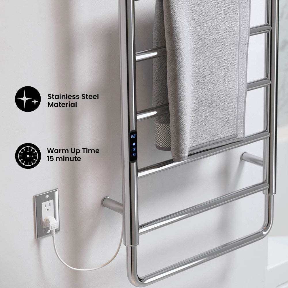 Ivy 8-Bar Electric Towel Warmer in Chrome