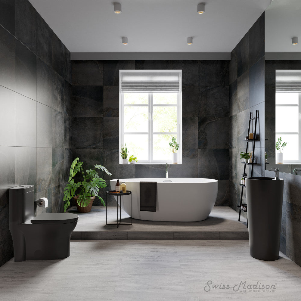 マルコ黒 LL 　すみっち Monaco One-Piece Elongated Toilet Dual-Flush, Matte Black 1.1/1.6