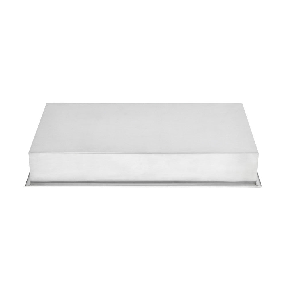 Stainless steel single shelf shower niche in matte chrome, 12" x 24" rectangular wall mount accessory.