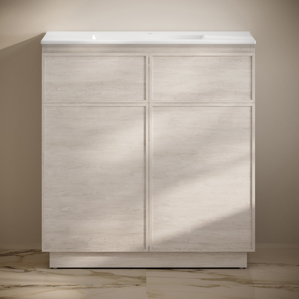 St. Tropez 36" Freestanding Bathroom Vanity in White Oak with Sink Top