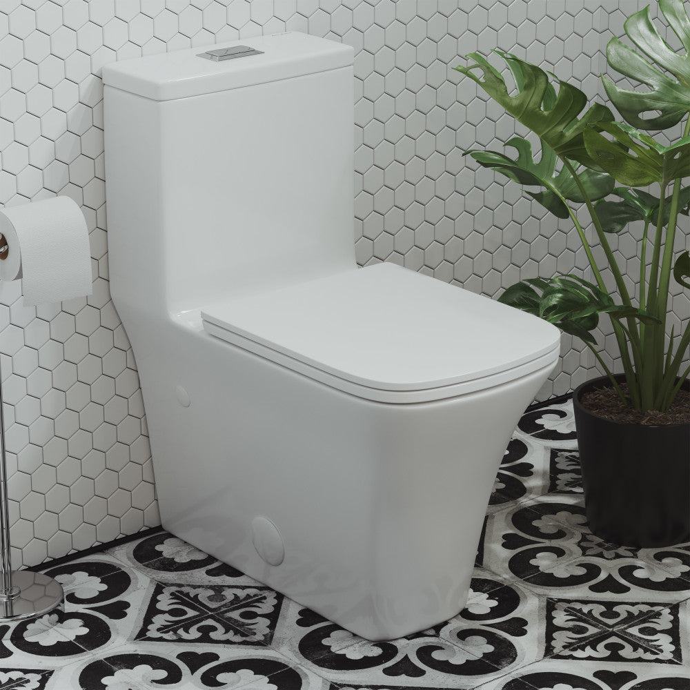Eclair One-Piece Square Toilet Dual-Flush 0.8/1.28 gpf – Swiss