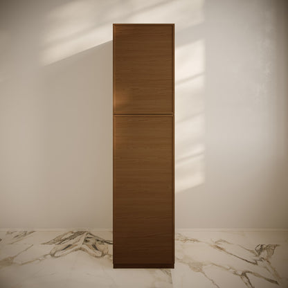 St. Tropez 15 x 15 x 60 Freestanding Linen Cabinet in Brown Oak