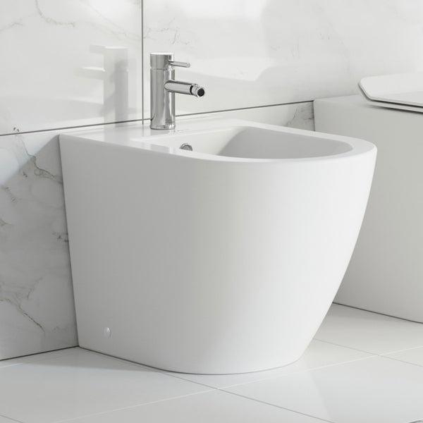 St. Tropez Floor Mount Classic Bidet in Glossy White – Swiss