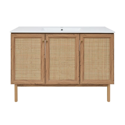 Classe 48" Freestanding Bathroom Vanity in Golden Oak with Sink Top