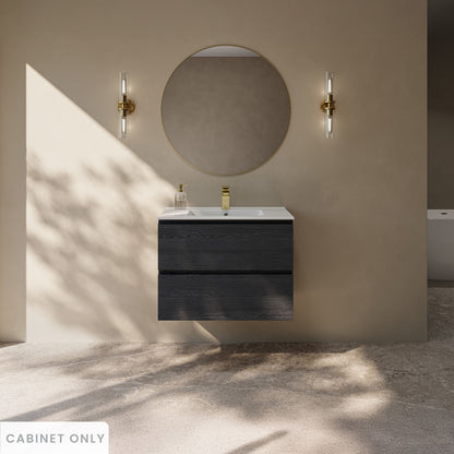 Liberte 30" Wall-Mounted Bathroom Vanity Cabinet without Top in Black Oak
