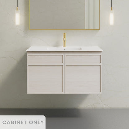 St. Tropez 36" Wall-Mounted Bathroom Vanity Cabinet without Top in White Oak