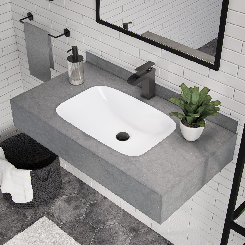 Avancer 36'' Wall Mount Sink In Charcoal Gray