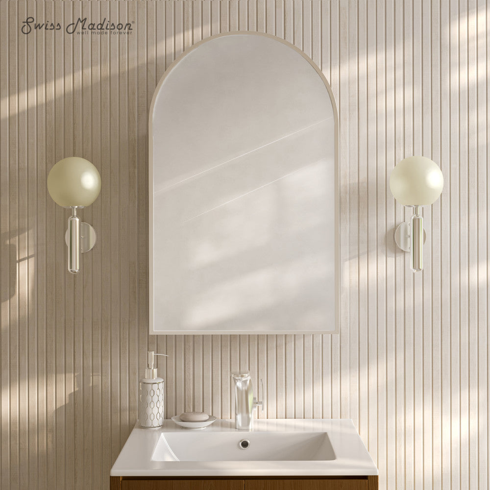 Porte 20 x 30 Arched Recessed/Wall Mount Medicine Cabinet with Mirror in Chrome