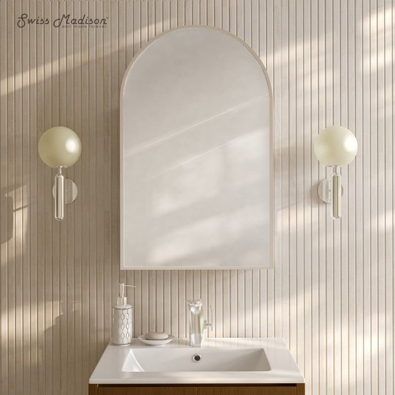 Porte 20 x 30 Arched Recessed/Wall Mount Medicine Cabinet with Mirror in Chrome