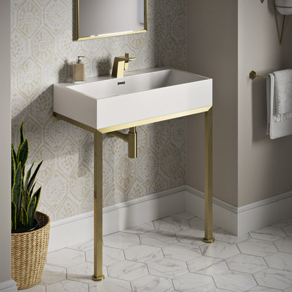 Concorde 30" Rectangle Console Sink with Brushed Gold Legs