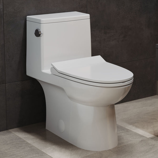 Daxton One-Piece Elongated Left Side Flush Toilet 1.28 gpf – Swiss