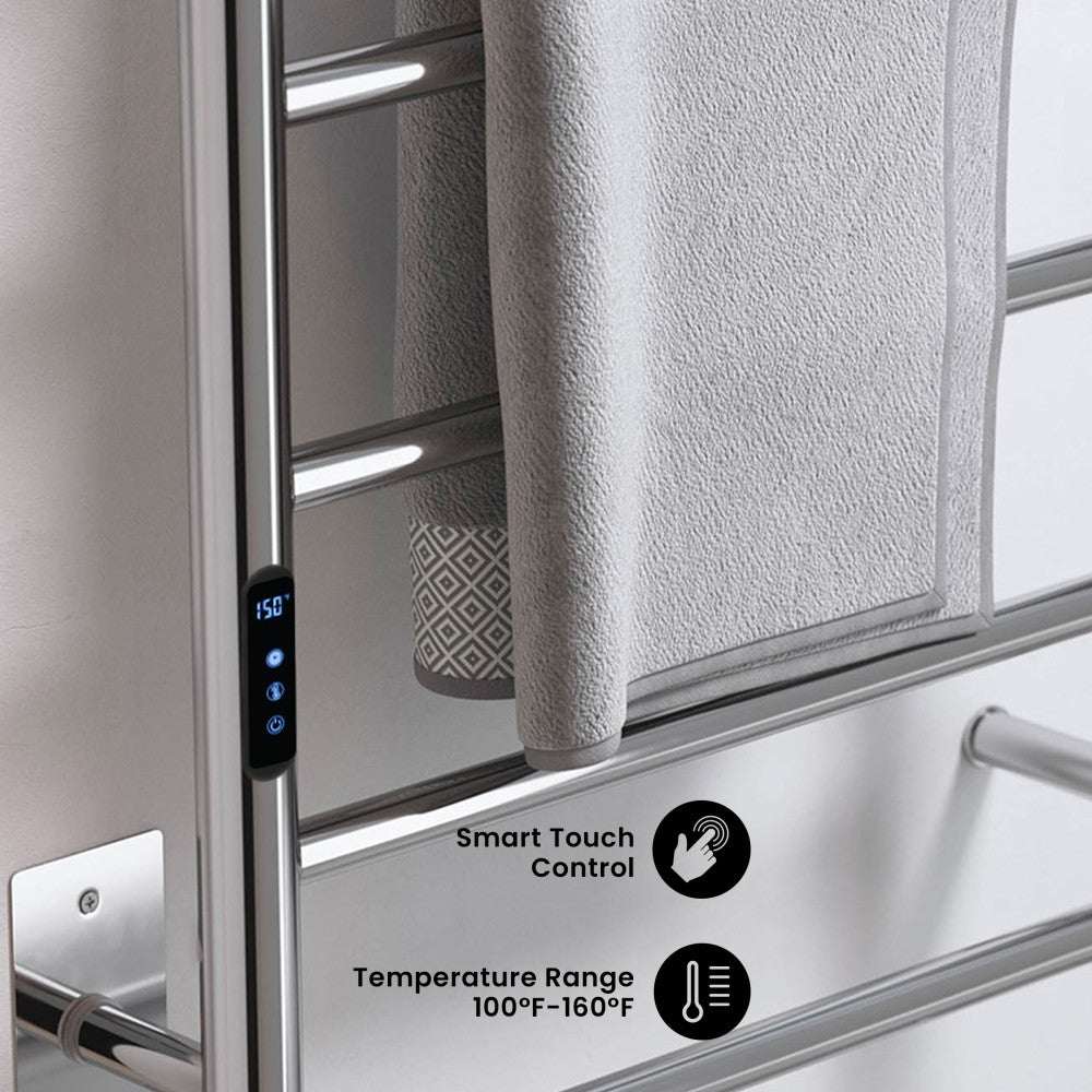 Ivy 8-Bar Electric Towel Warmer in Chrome