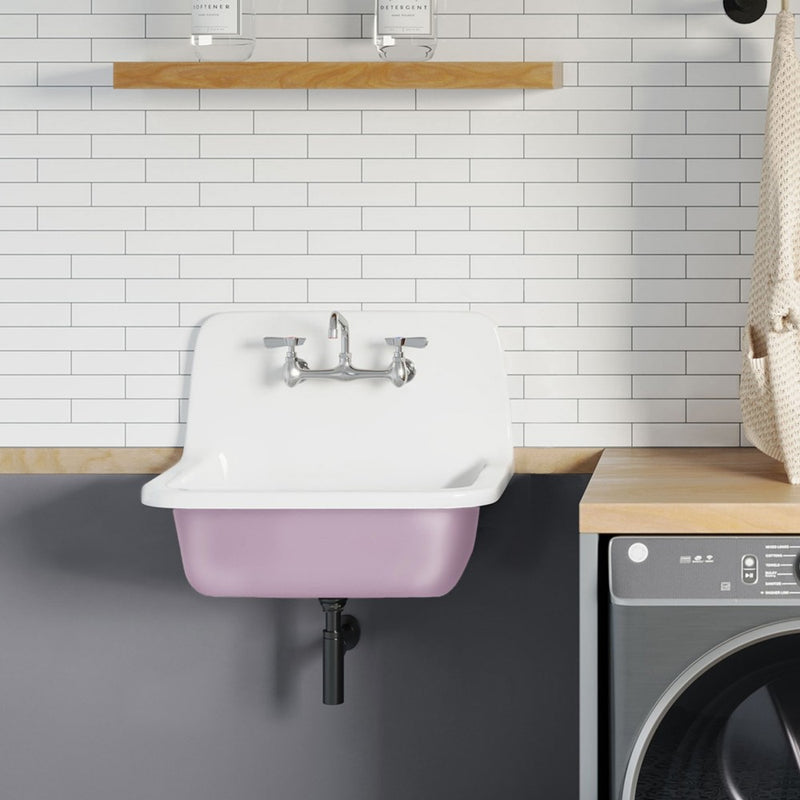 Loire 22" Cast Iron Rectangle Wall-Mounted Sink in Glossy Lavender