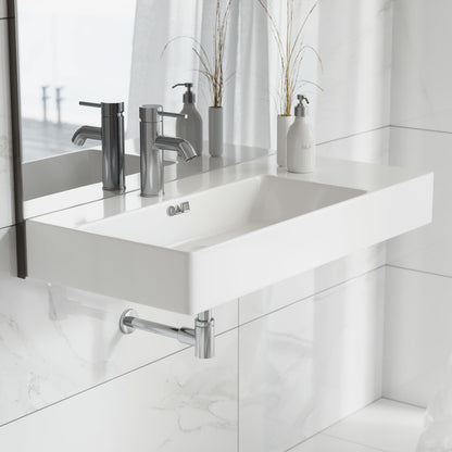 St. Tropez 36" Rectangle Wall-Mounted Sink with Left Side Faucet Mount