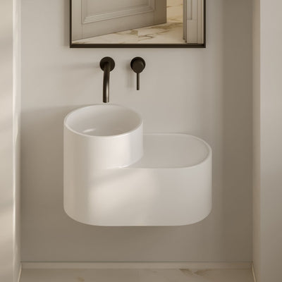 Monaco 20" Solid Surface Oval Wall-Mounted Sink In Matte White