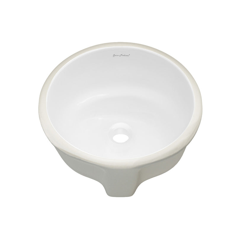 Monaco 16" Ceramic Undermount Bathroom Sink in Glossy White