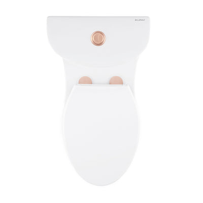Sublime One Piece Elongated Toilet Dual Flush, Rose Gold Hardware 1.1/1.6 gpf