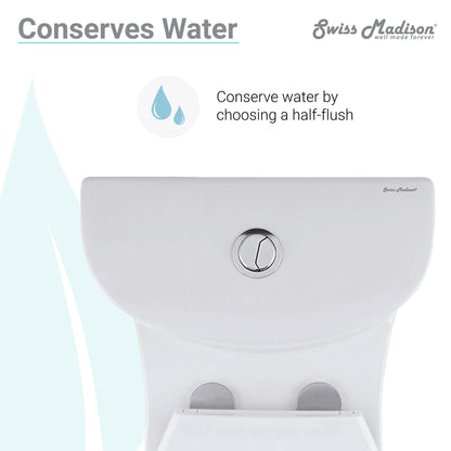 Elongated one-piece toilet with dual flush and rose gold hardware, 1.1/1.6 gallons per flush.