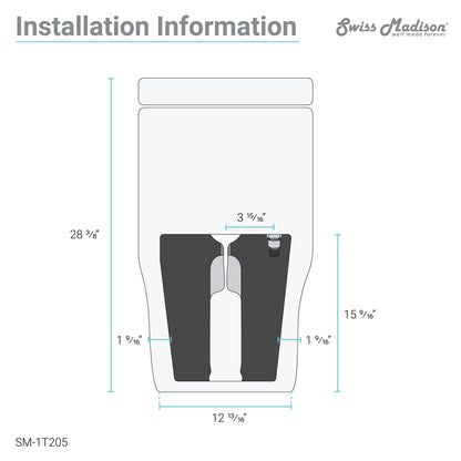 Elongated one-piece toilet with dual flush and rose gold hardware, 1.1/1.6 gpf, dimensions shown in diagram.
